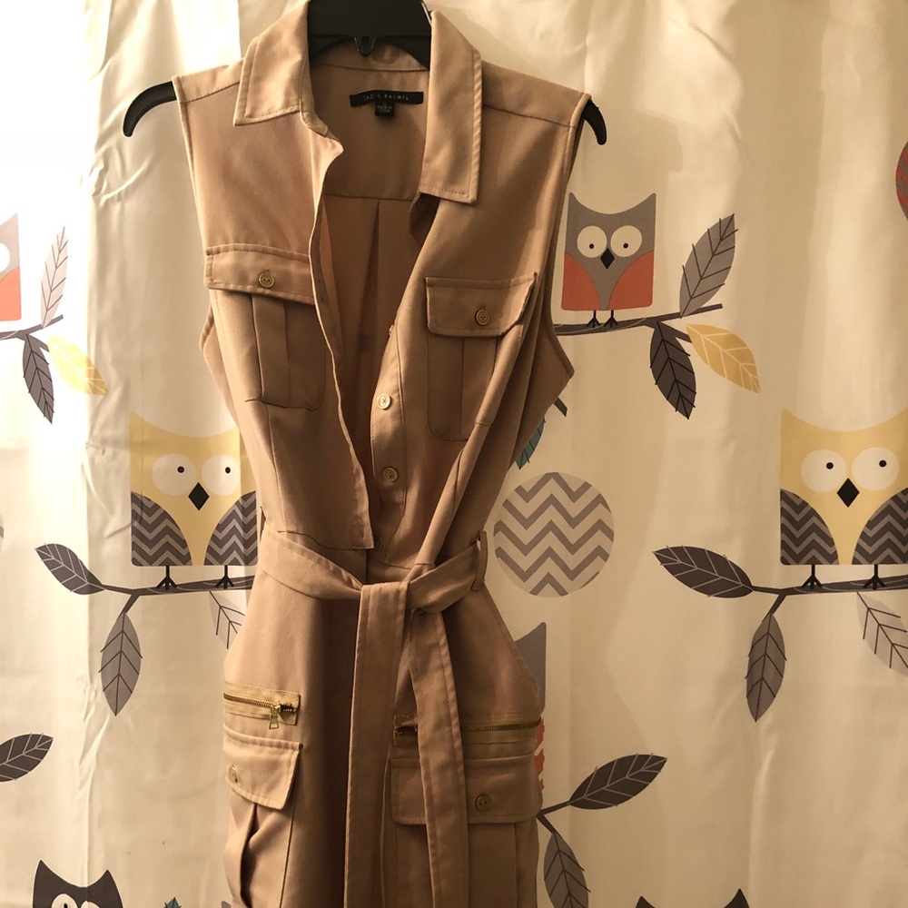 Tan dress with zipper pockets